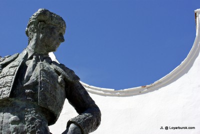 Statue of Cayetano Ordonez outside Plaza de Toros de Ronda. The Ordonez family and the Romero family are 2 most significant contributors to bullfighting.