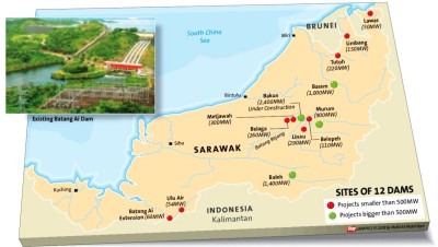 sarawak dams map