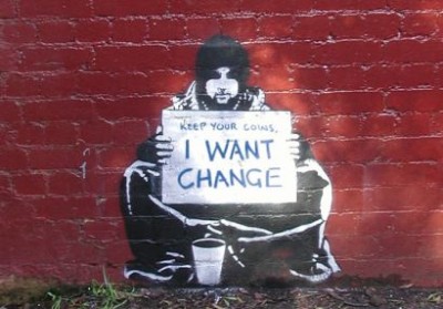 Banksy I want change Street art by Banksy