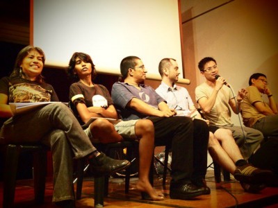 Angela with the panel of presenters of "Even Educated Fleas Do It" during Seksualiti Merdeka 2010