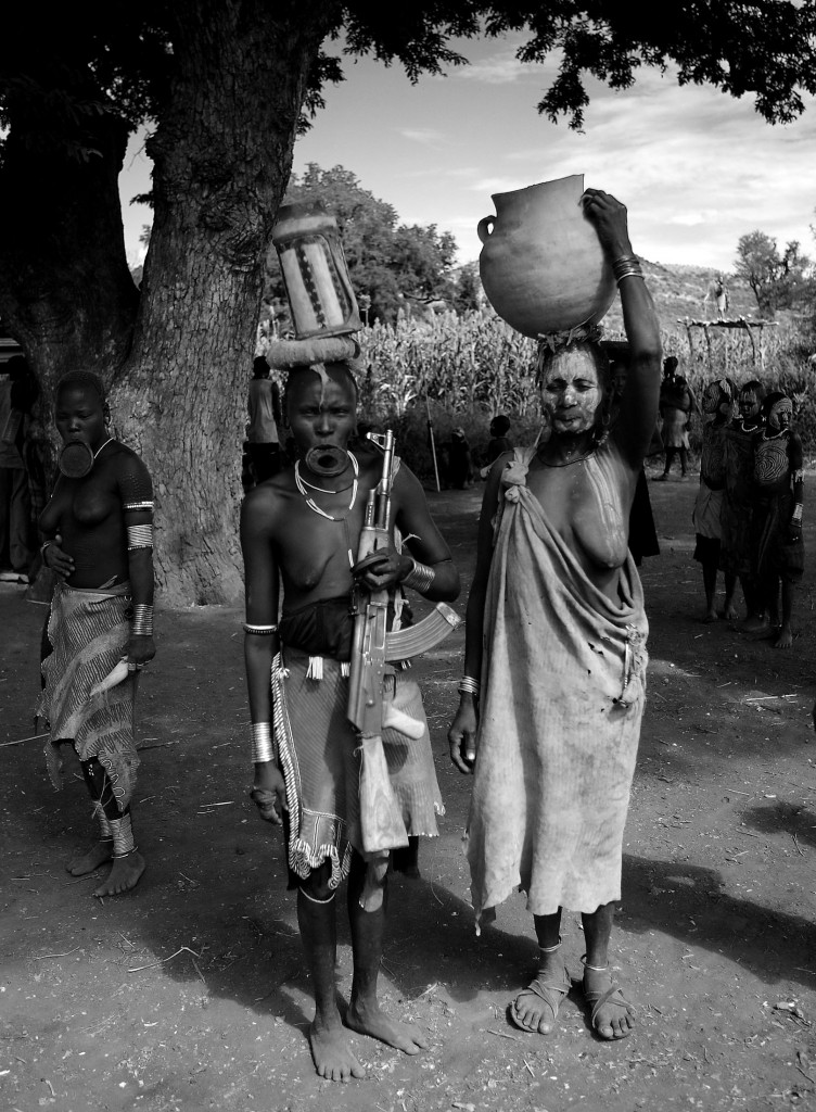 Mursi women greeted us as we arrived at the land of the lip-platted tribe