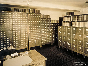 The archives room of the Eugenics Records Office.