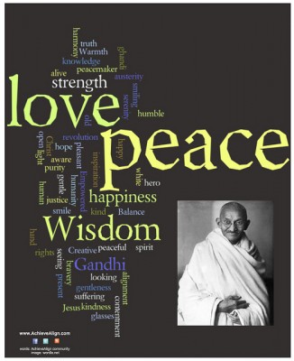 Gandhi Love Peace | Credit: http://www.flickr.com/photos/achievealign