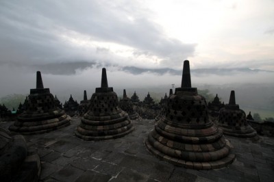 The breathtaking Temples of Borobudur in Yogyakarta during sunrise. | Credit: Ka Ea