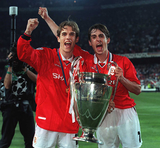 The Treble in 1999! With brother Phil. | Source: Allsport