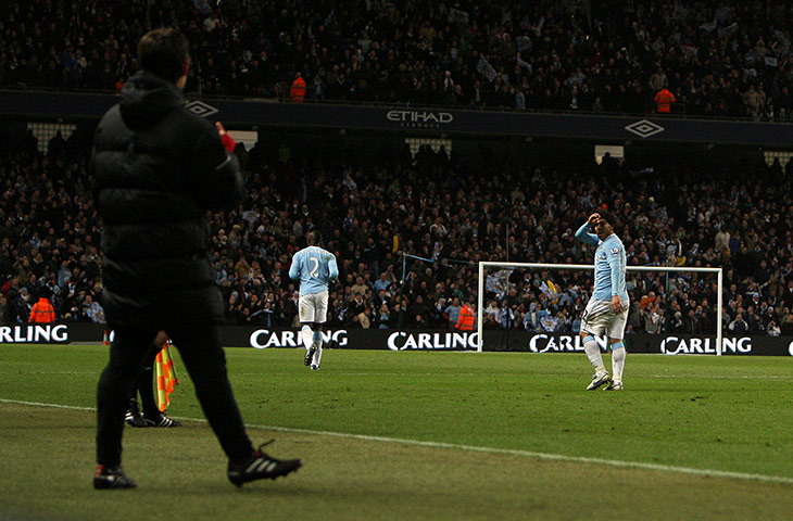 Another one which United fans loved: responding to Tevez taunts. | Source: Empics Sport